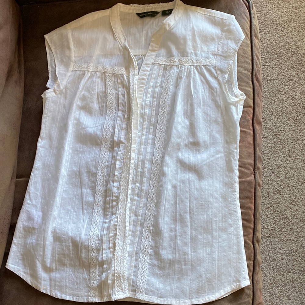 Eddie Bauer sheer cotton top. Size small
